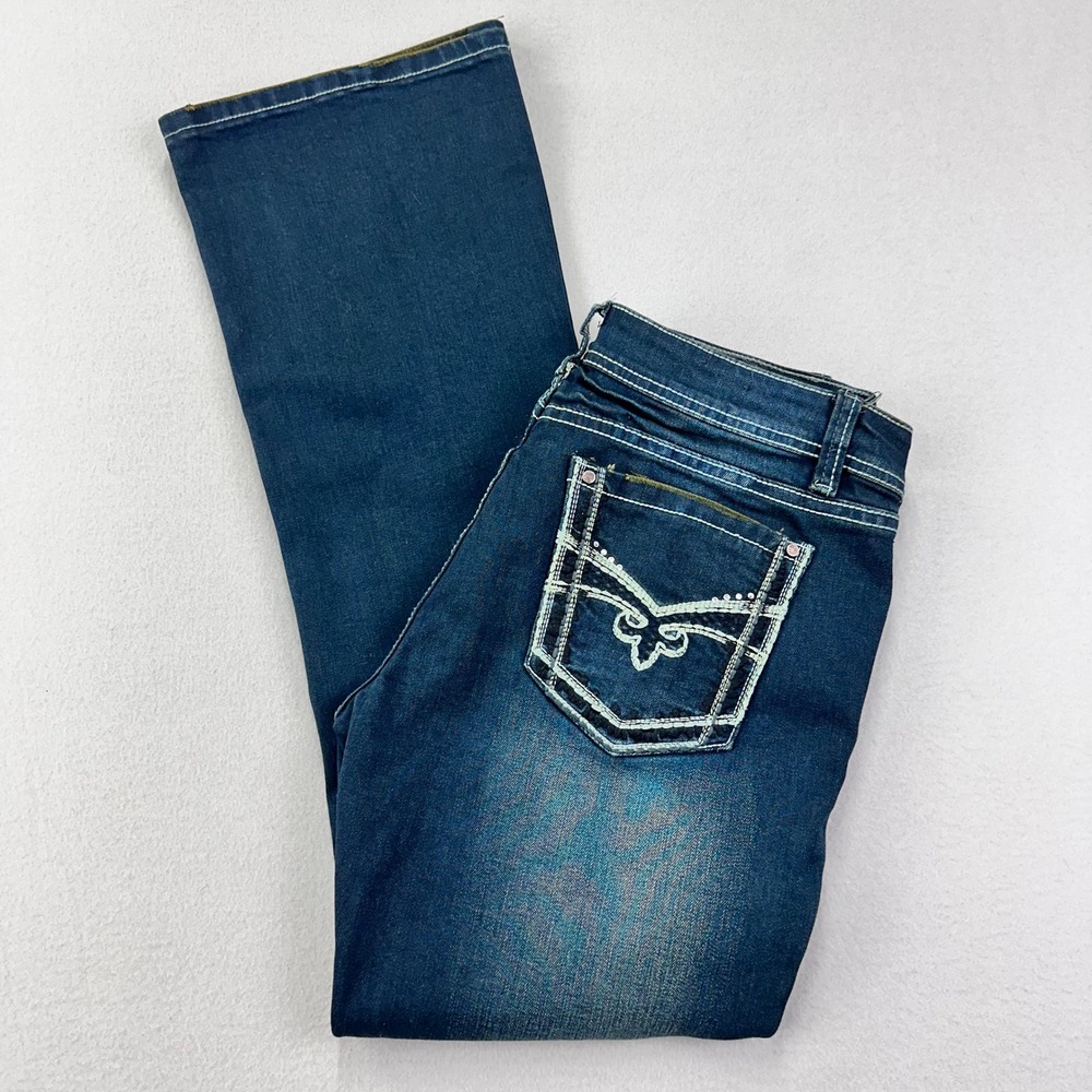 Rose Royce Red Label London Bootcut Jeans Womens 30 Low‎ Rise Dark Wash Western